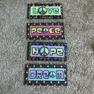 Colorful Peace and Love Wall Art Set
